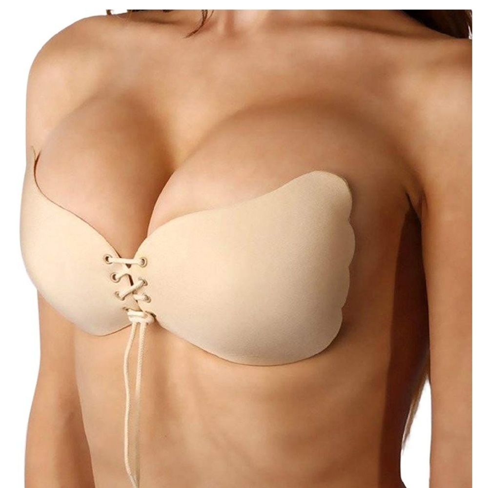 Self adhesive invisible backless push up bra M